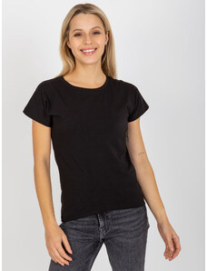 Fashionhunters Black cotton women's basic t-shirt