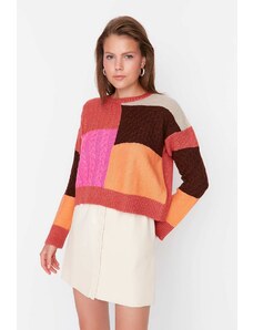 Trendyol portocaliu tricotat detaliat tricotaje pulover