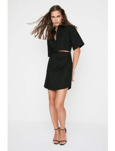 Trendyol Design Black Shirt Mini Rochie țesută țesută