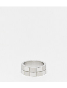 Lost Souls stainless steel textured band ring in stainless steel-Silver