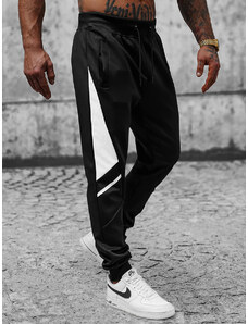 Pantaloni de trening bărbaţi negri-albi OZONEE JS/8K182
