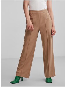 Women's Brown Striped Wide Trousers Pieces Bossy - Women's