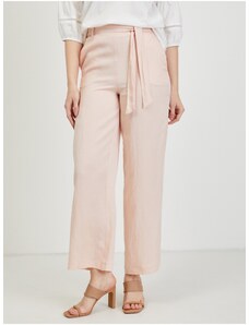 Light pink women's trousers with linen ORSAY - Ladies