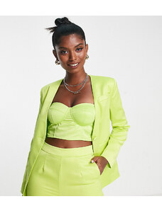 Extro & Vert fitted blazer in chartreuse co-ord-Green