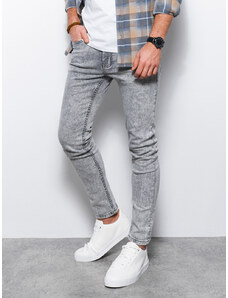 Ombre Pantaloni din denim pentru bărbați SKINNY FIT - gri V1 P1062