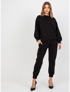 Fashionhunters Black casual set with sweatshirt with open back