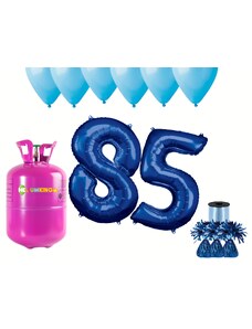HeliumKing Set pentru petrecerea 85 aniversări a zilei de naștere cu heliu și baloane albastre