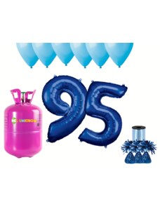 HeliumKing Set pentru petrecerea 95 aniversări a zilei de naștere cu heliu și baloane albastre