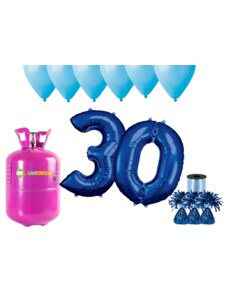 HeliumKing Set pentru petrecerea 30 aniversări a zilei de naștere cu heliu și baloane albastre