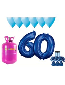 HeliumKing Set pentru petrecerea 60 aniversări a zilei de naștere cu heliu și baloane albastre