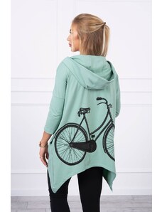 Kesi Tricou cu imprimeu bicicleta menta inchisa la culoare