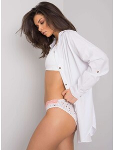 Fashionhunters Patterned white and coral panties