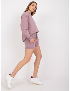 Fashionhunters Basic dusty pink sweatpants with pockets