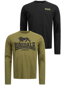 Tricou cu mânecă lungă Lonsdale 115087-Black/Olive