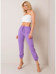 Fashionhunters Pantaloni de trening violet de bază