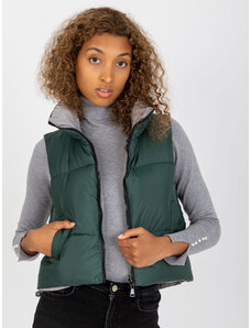 Fashionhunters Dark green quilted vest