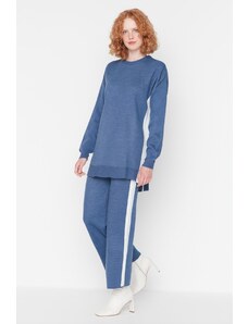 Trendyol Indigo Stripe Detailed Sweater-Pants Knitwear Set