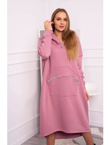 Kesi Insulated dress with a hood dark pink