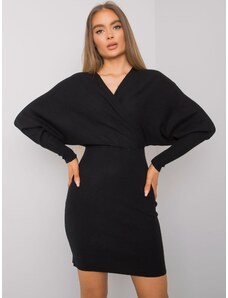 Fashionhunters OH BELLA Rochie tricotată neagră pentru femei