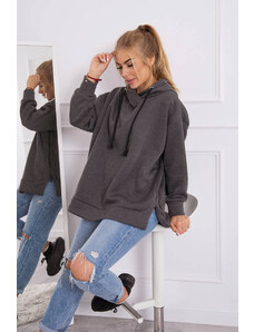 Kesi Insulated sweatshirt with zipper on the side graphite