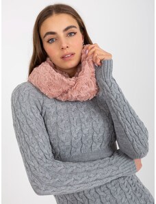 Fashionhunters Dirty pink winter neck warmer made of artificial fur