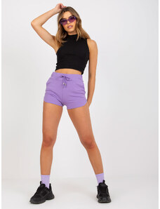 Fashionhunters Basic purple cotton sweatpants