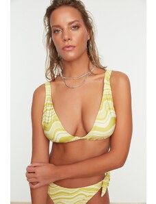 Trendyol Yellow Abstract Pattern Bikini Top