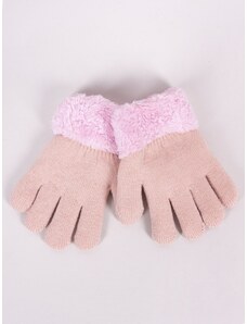 Yoclub Kids's Girls' Five-Finger Double-Layer Gloves RED-0103G-AA50-001