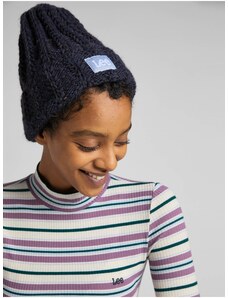 Dark blue women's winter hat with Lee wool - Women