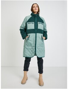 Green Women's Quilted Lightweight Coat with Artificial Fur Tom Tailor D - Women