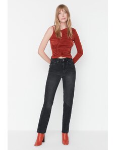 Trendyol Black Slit High Waist Bootcut Jeans