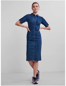 Blue Denim Shirt Dress Pieces Vaya - Femei