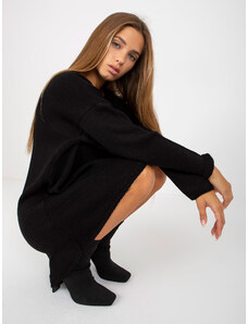 Fashionhunters OCH BELLA black oversize sweater with longer back