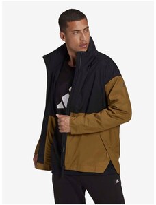 Jachetă ușoară cu glugă maro-neagră pentru bărbați adidas Performance Urban - Bărbați
