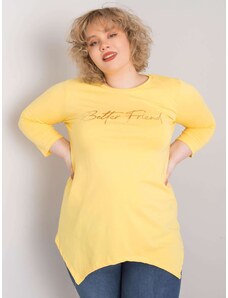 Fashionhunters Bluză galbenă cu inscripție