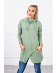 Kesi Sweater with cover dark mint at the bottom