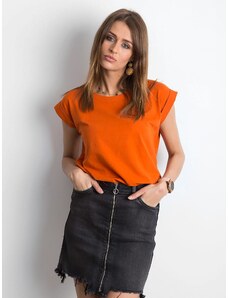 Fashionhunters Tricou simplu pentru femei, portocaliu închis