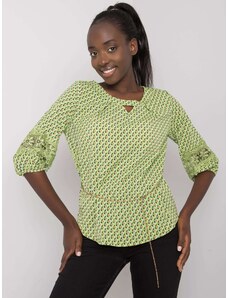 Fashionhunters Bluza cu model verde pentru femei