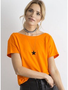 Fashionhunters Tricou portocaliu pentru gât