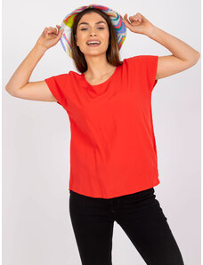 Fashionhunters Red casual blouse with round neckline SUBLEVEL