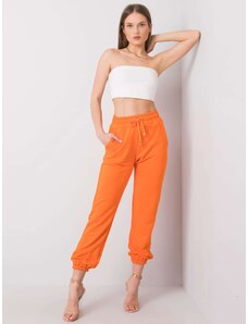 Fashionhunters RUE PARIS Orange pantaloni de trening pentru femei