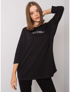 Fashionhunters Bluza de femei negre cu o inscripție