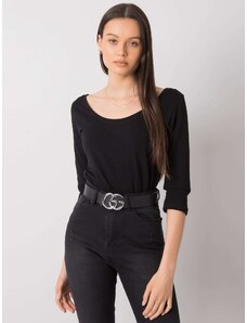 Fashionhunters RUE PARIS Bluza de femei netedă neagră