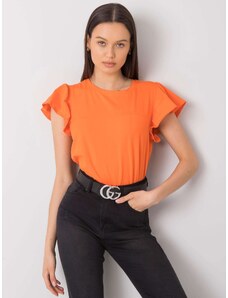 Fashionhunters Bluza portocalie din bumbac pentru femei