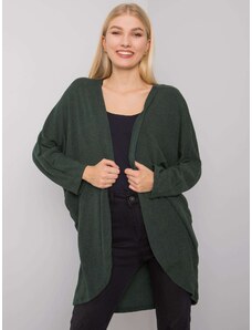 Fashionhunters Pelerina tricotată verde închis pentru femei