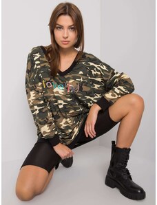 Fashionhunters Tunică neagră cu modele militare