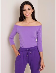 Fashionhunters Bluza violet cu umerii goi