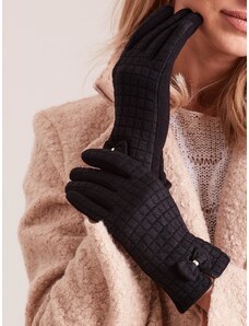 Fashionhunters Mănuși pentru femei în carouri negre