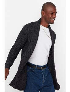 Trendyol Black Men Regular Fit Shawl Guler Long Knitwear Cardigan