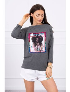 Kesi Bluza cu grafica American Girl grafit S /M - L/XL